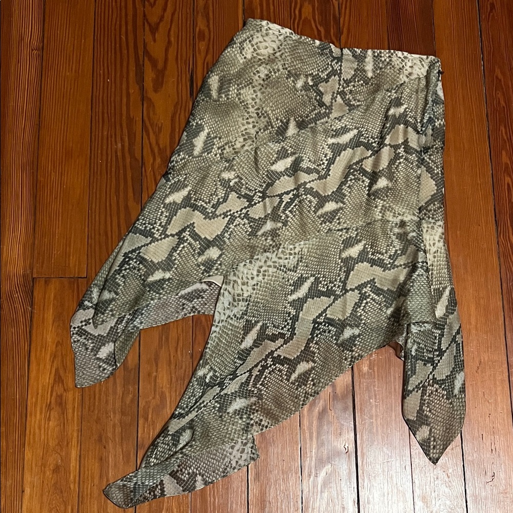 Stella McCartney Asymmetrical Snake Print Skirt